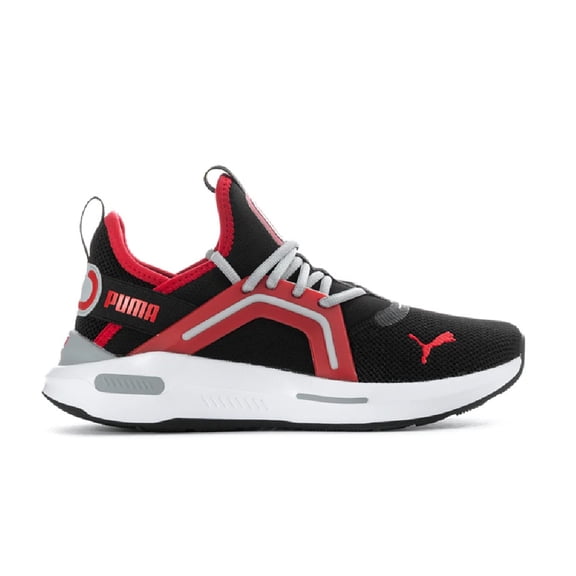 Big Kid's Puma Softride Enzo 5 Jr Puma Black-Gray-Strong Red (401510 05) - 4.5