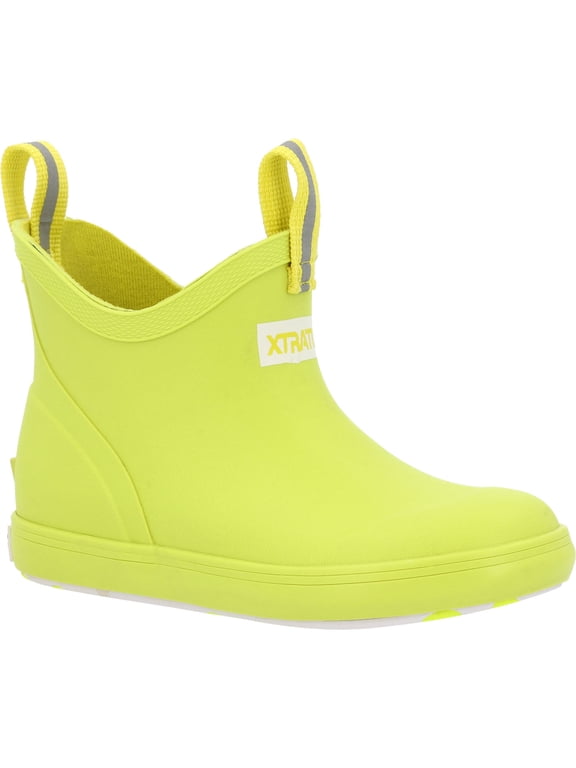 Big Kids Ankle Deck Boot, Neon Yellow, Size 3(M)