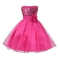 thumbnail image 1 of Big Kids Birthday Gown Little Girls Sequin Sleeveless Tulle Dress Flower Belt Party Clothes for 3 to 10 Years, 1 of 5