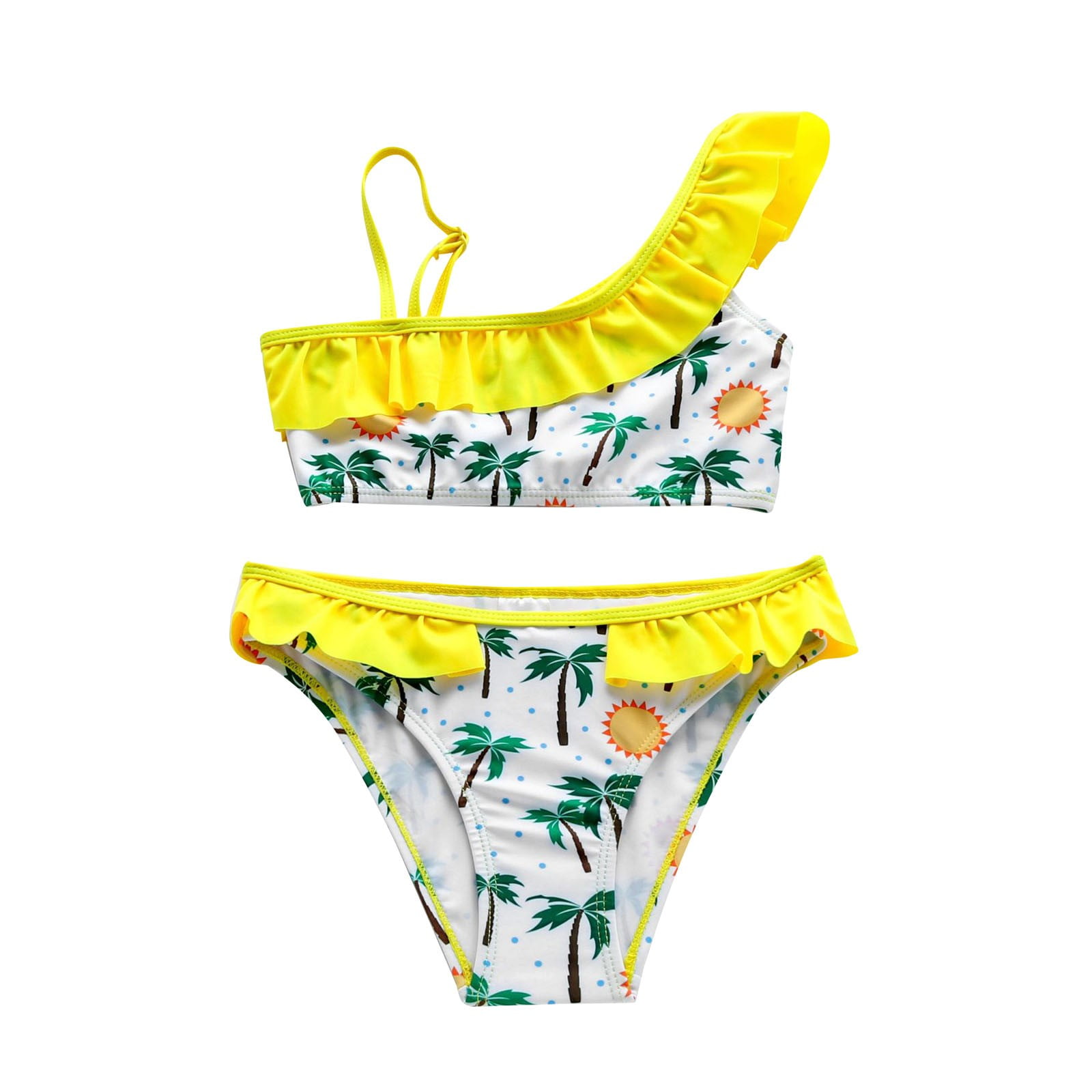 Big Kids Summer Swimsuit Cherry Beach Print Girls' Separate Swimsuit