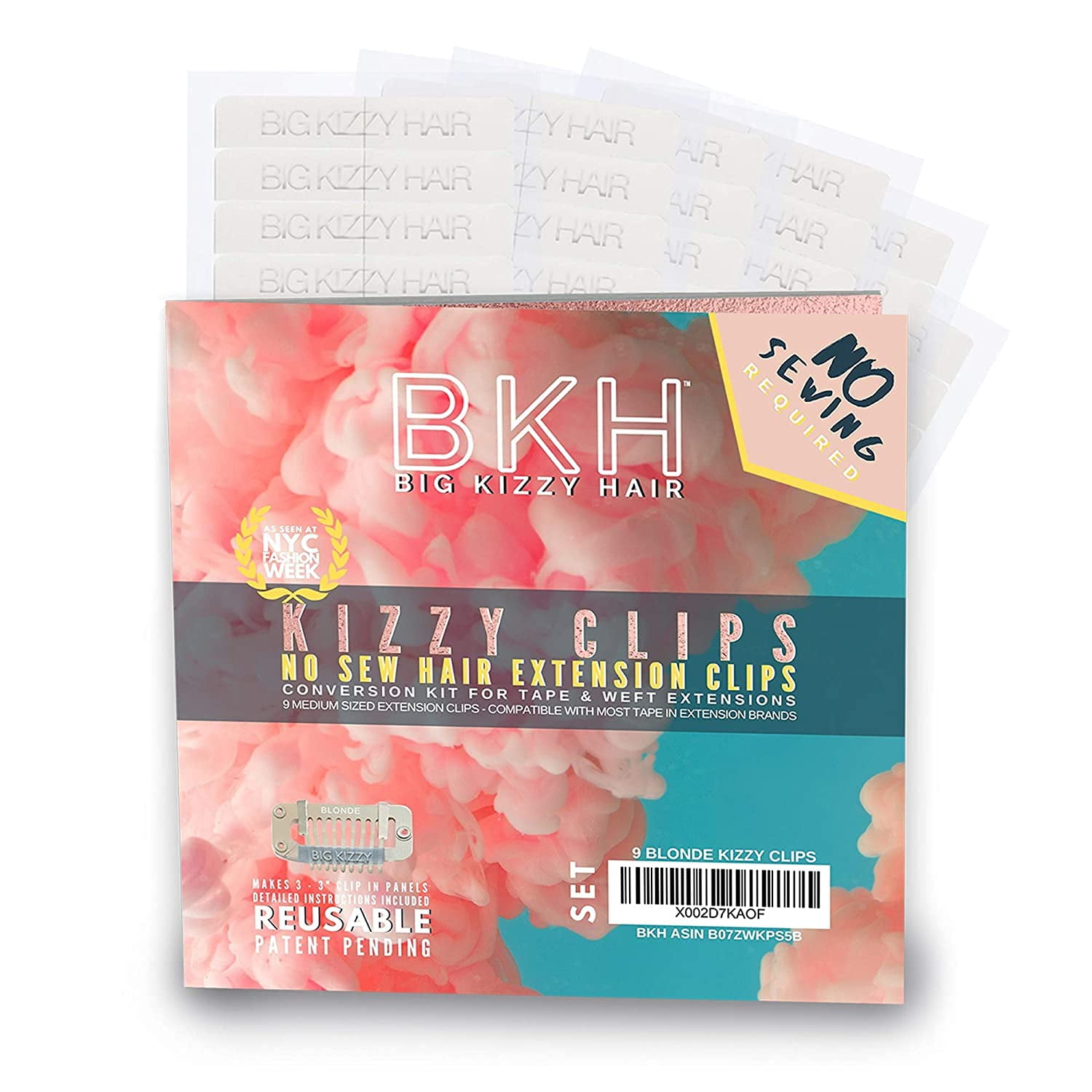 DIY Clip In Hair Extensions Kit - Convert Tape In Human Hair Extensions into Custom Clip in Set - Snap Clips, No Sewing Required - Kizzy Clips (Blonde) by Big Kizzy