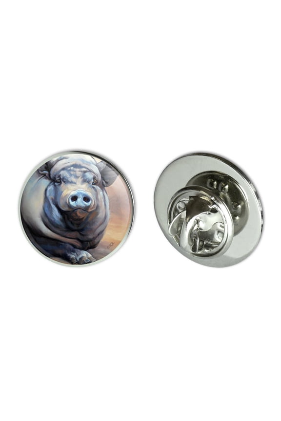 Big Large Happy Pig Hog Metal 0.75" Lapel Hat Pin Tie Tack Pinback