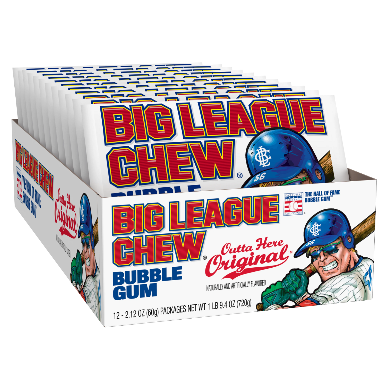 Big League Chew Original Shredded , Hall Of Fame Bubble Gum (12 Pack
