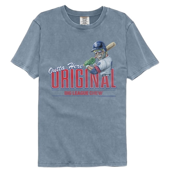 Big League Chew Outta Here Original Blue Jean Adult Comfort Color T-Shirt 2Xl
