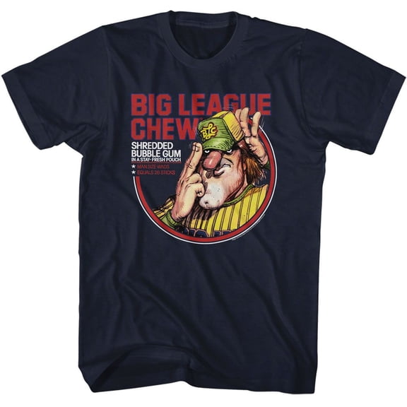 Big League Chew Pitcher Fresh Pouch Circle Navy Adult T-Shirt