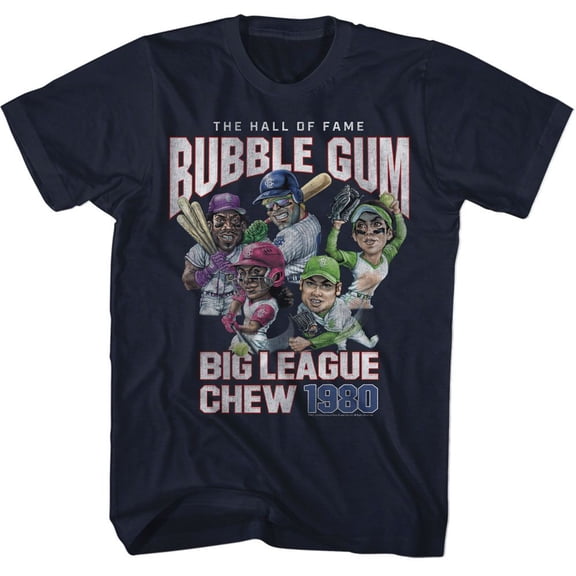 Big League Chew Pitcher Hall Of Fame Navy Adult T-Shirt 3Xlt