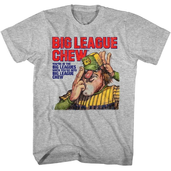 Big League Chew Pitcher Slogan Gray Heather Adult T-Shirt S