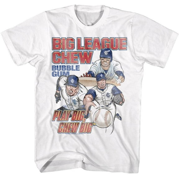 Big League Chew - Play Big - American Classics - Solid White Adult Short Sleeve T-Shirt