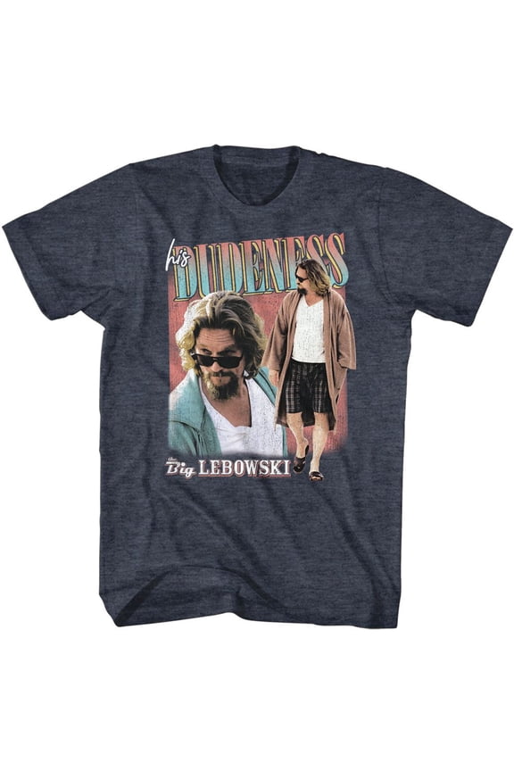 Big Lebowski Duo Pic Navy Heather T-Shirt