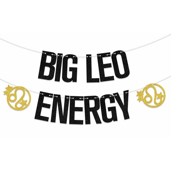 Big Leo Energy Banner Leo Birthday Decorations July August Birthday Party Decorations Supplies Black