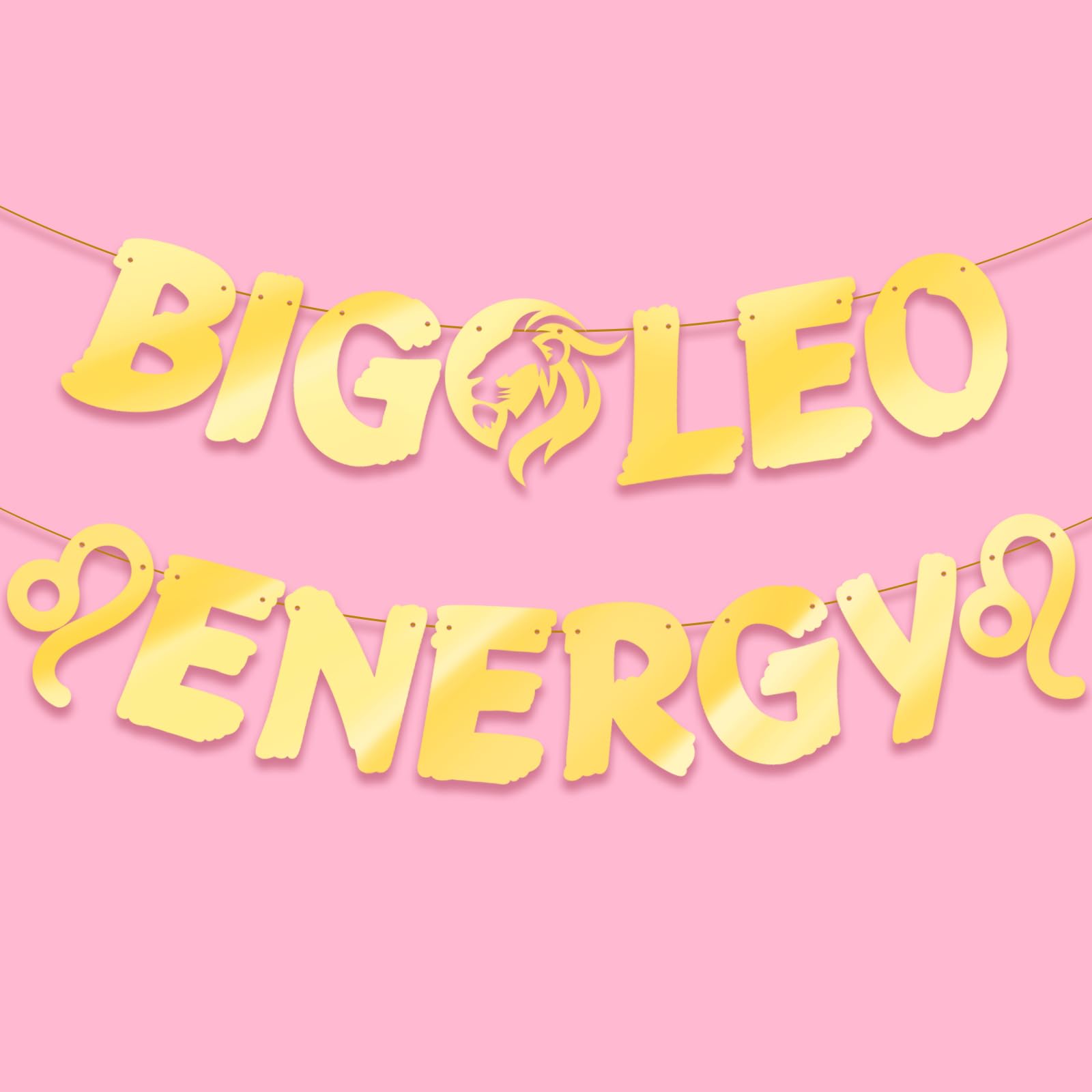 Leo Baddie Banner – Gold Glitter Zodiac Birthday Decor For Cancer Theme Parties, Boys & Girls - View #2