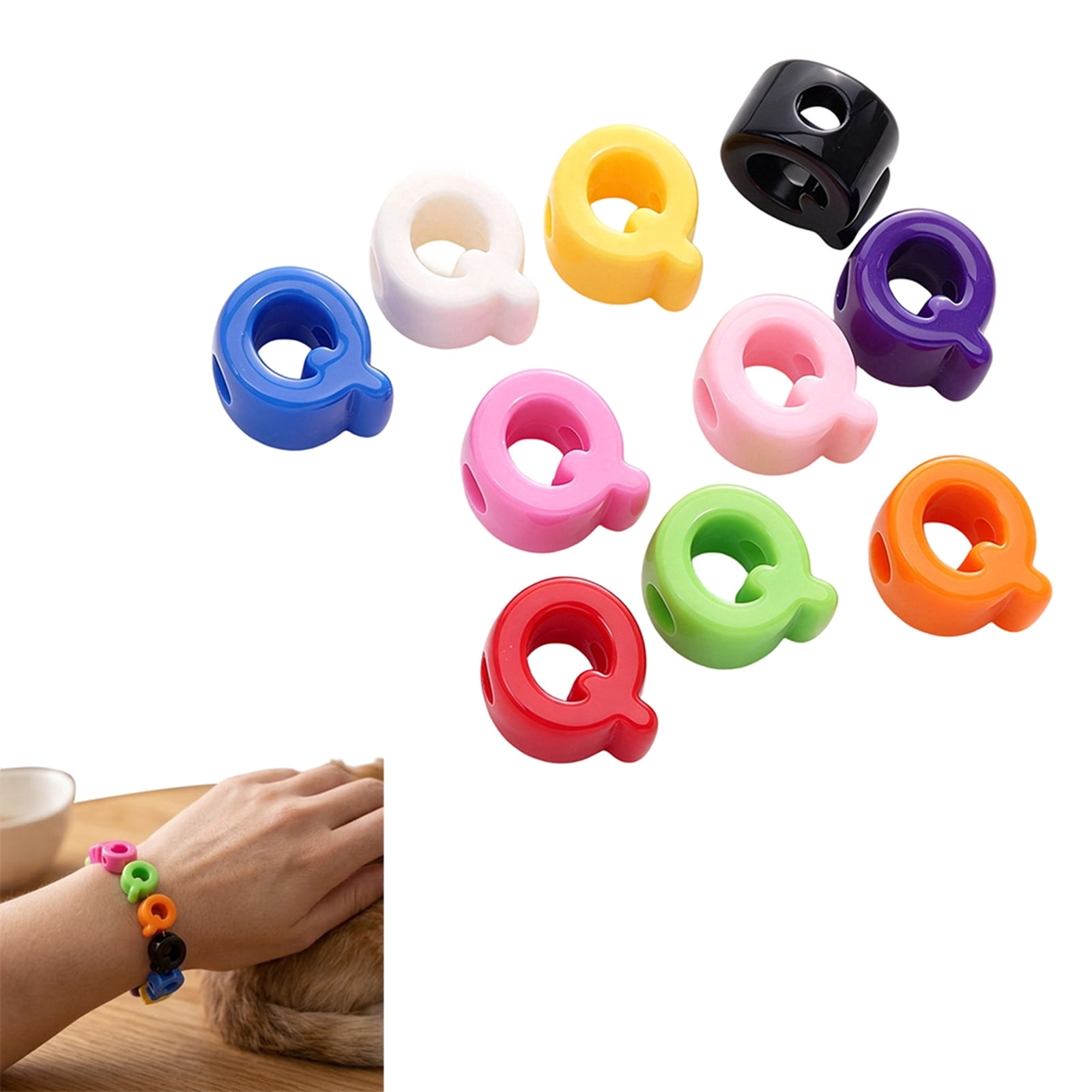 Big Letter Beads, 10 Pcs Acrylic Alphabet Beads with Large Hole, Mixed ...
