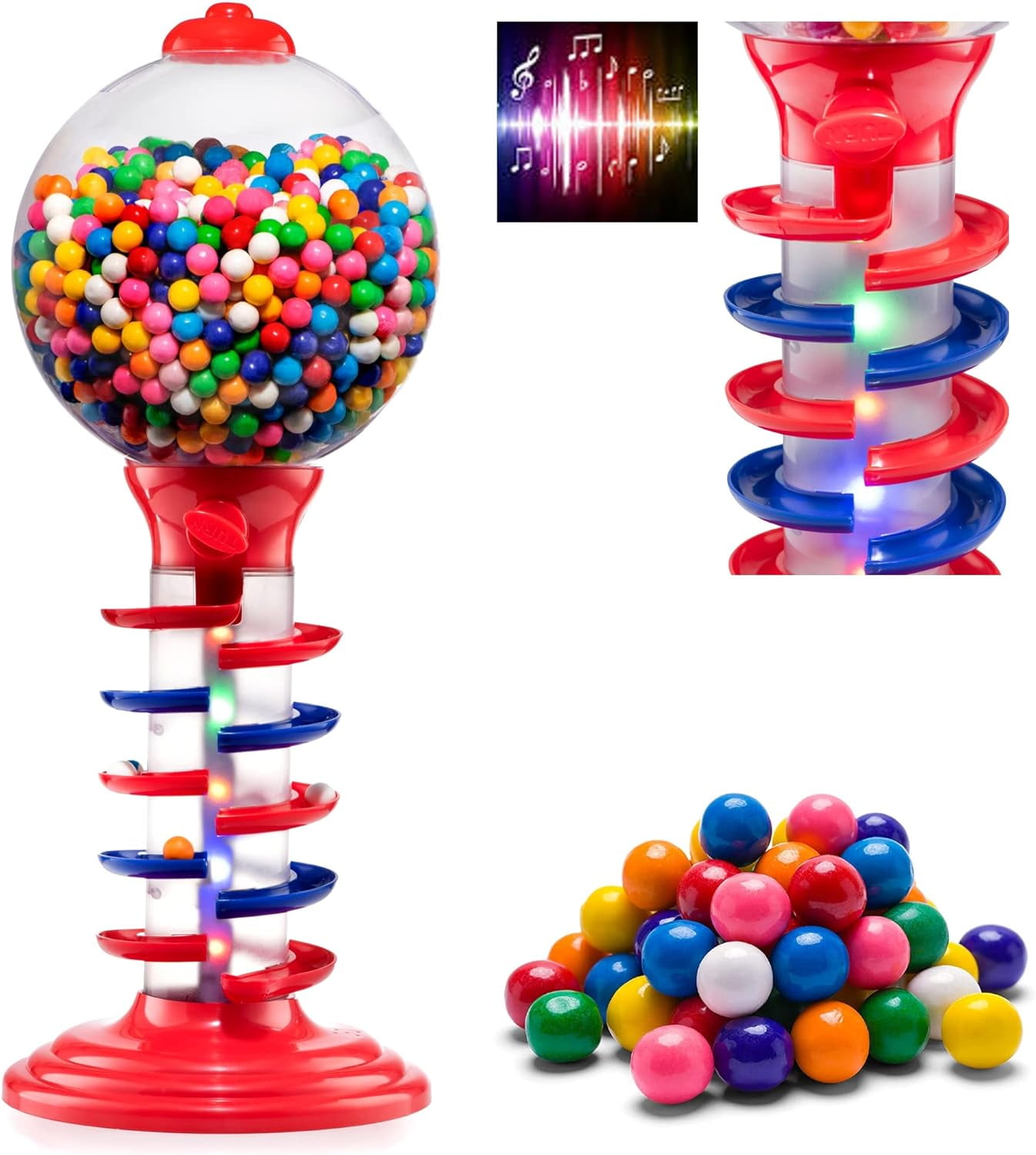 Big Light and Sound Spiral Gumball Bank 21" Gumballs Included