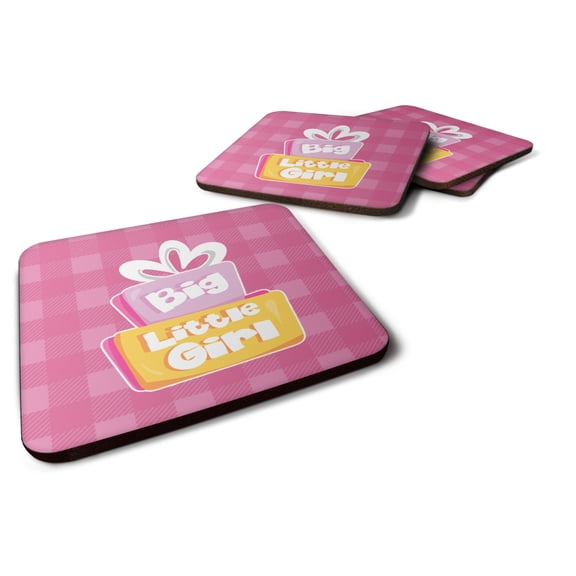 Big Little Girl Foam Coaster Set of 4