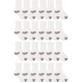 thumbnail image 1 of Big & Little Kids Lightweight Cotton Crew Socks Bulk, Homeless Donation Cheap, Wholesale Sock (24 Pairs White Little Kids/Gray Heel and Toe), 1 of 5
