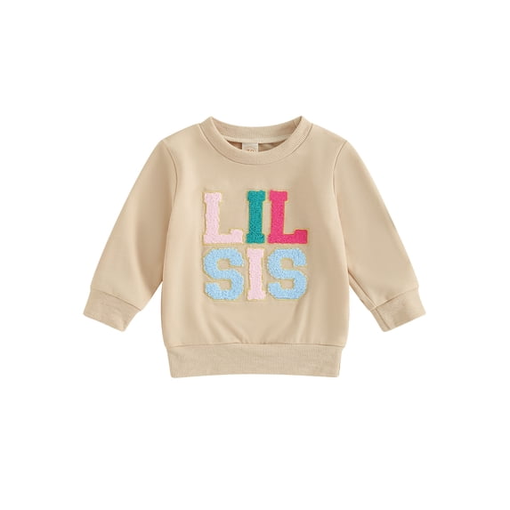 Big Little Sister Matching Outfit Toddler Baby Girl Big SIS Pullover Sweatshirt Infant LIL SIS Romper Fall Spring Clothes