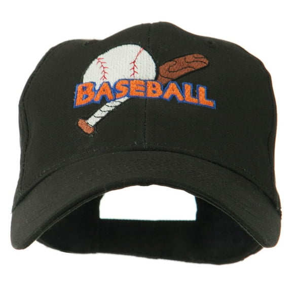 Big Logo Baseball Embroidered Cap - Black OSFM