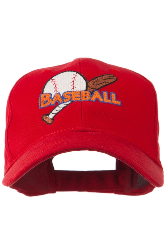 Big Logo Baseball Embroidered Cap - Red OSFM