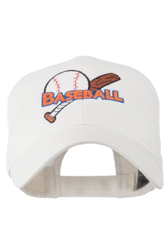 Big Logo Baseball Embroidered Cap - White OSFM
