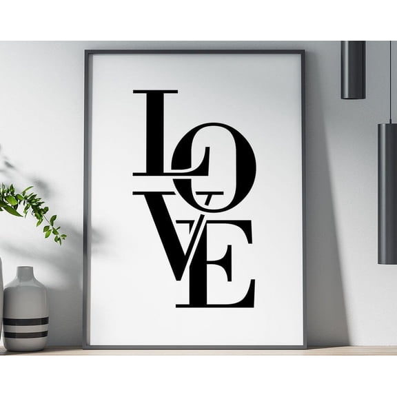 Big Love Poster, Poster Print, Wall Decor, Big Love, Love Art, Romantic Art, Minimalist Design, Contemporary Art, Black And White Wall Art, Modern Wall Decor, 16x24 UNFRAMED