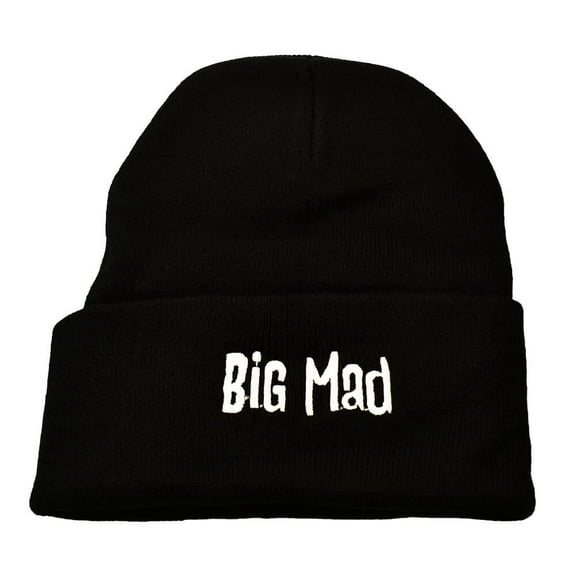 Big Mad Embroidered Beanie, Black, One Size
