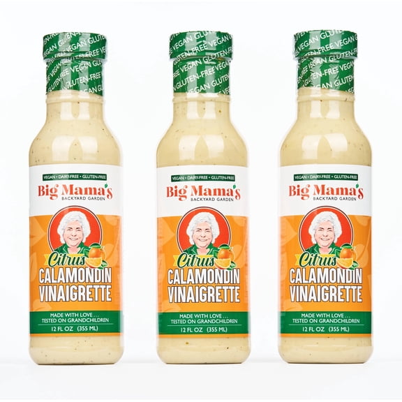 Big Mama's Citrus Calamondin Vinaigrette, Vegan & Gluten-Free Salad dressing, 12 Oz (Pack of 3)