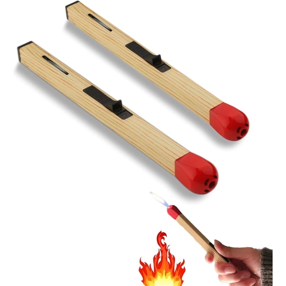 Big Match Lighter Stick, Match Stick Lighter, Giant Match Stick Lighter, Big Match Stick Lighter, Creative Match Shaped Butane Lighter, for Men Camping BBQ Fireplaces Candle,2PCS Yellow