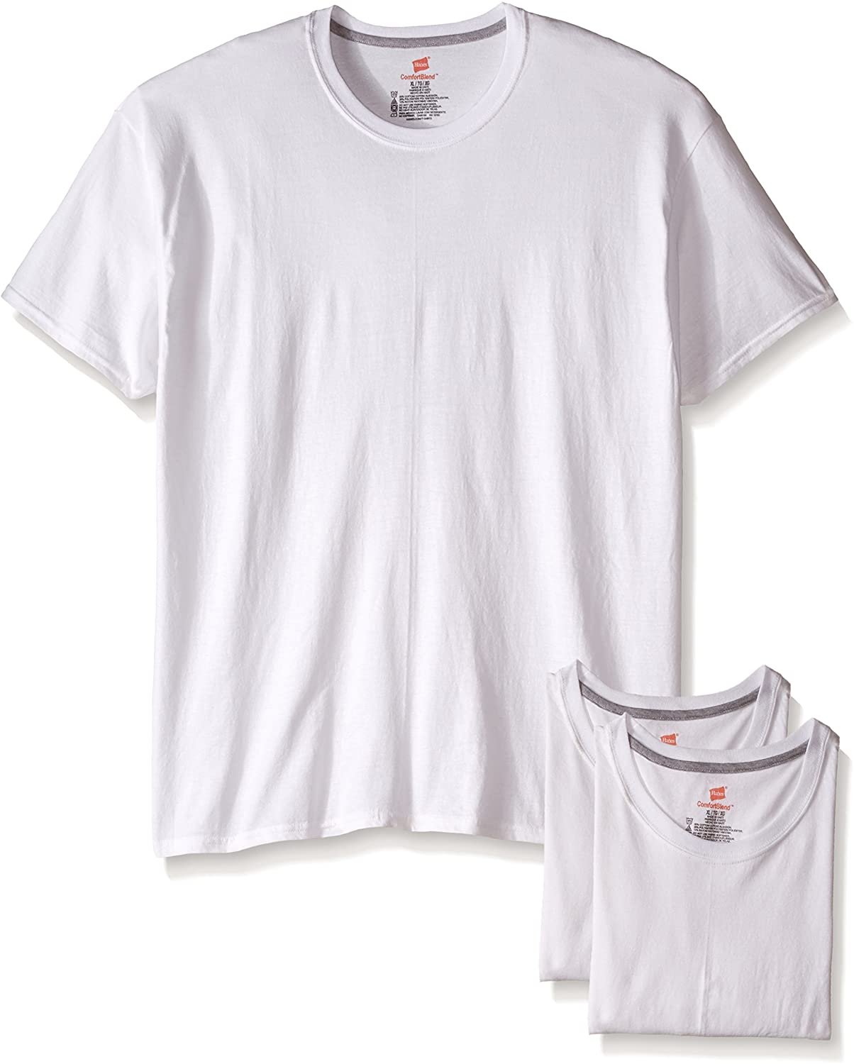 Big Men's 3 Pack Comfortblend White Crew T-Shirt - image 1 of 1