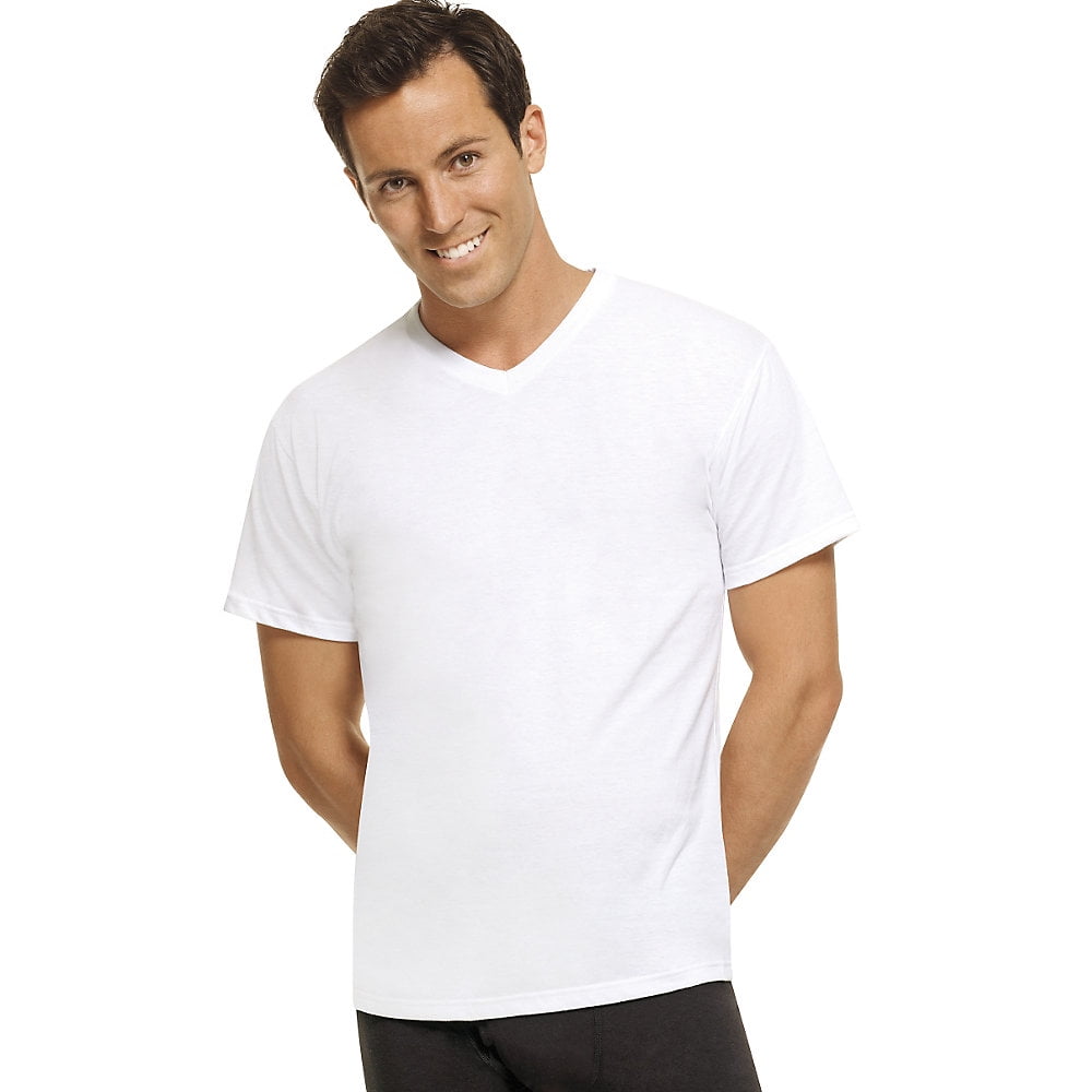 Big Men's 3 Pack Comfortblend White V-Neck T-Shirt - Walmart.com