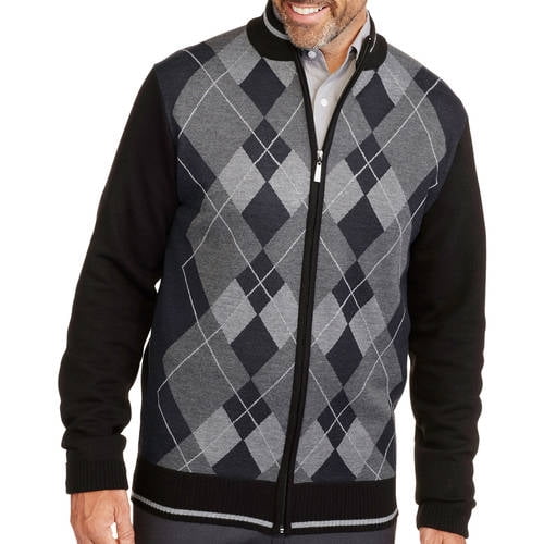 Big Men's Argyle Jacquard Cardigan Sweat - Walmart.com