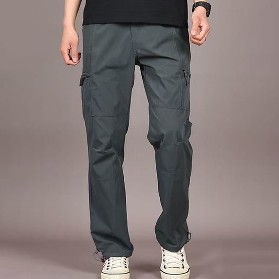 Big Men’s Breathable Polyester Multi Pocket Cargo Pants S to XXL, Rip Resistant Long Wearing Work Pants