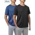 thumbnail image 1 of Big Men's Compression Dry Fit T Shirt Moisture Wicking Athletic Tees Exercise Fitness Activewear Short Sleeves Shirt Gym Workout Top T-Shirt, 2PACK S-3XL, 1 of 8