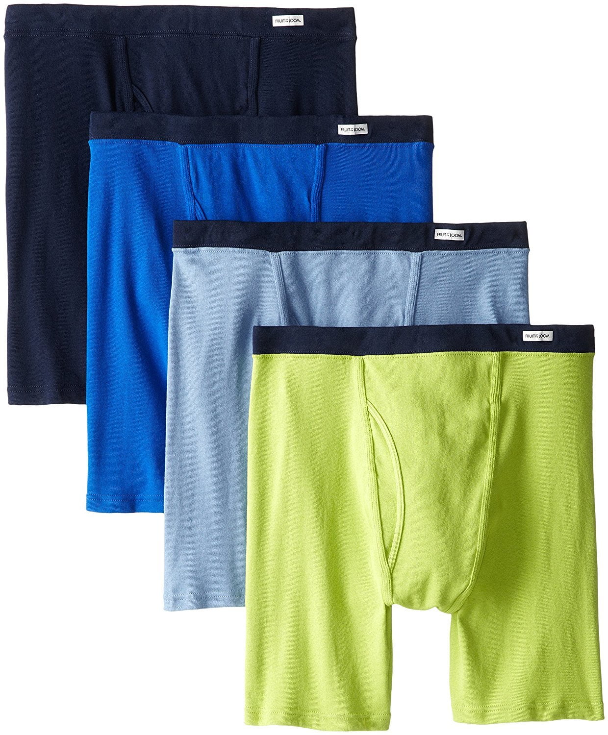 Big Men's Dual Defense Assorted Blues Boxer Briefs, 4 Pack