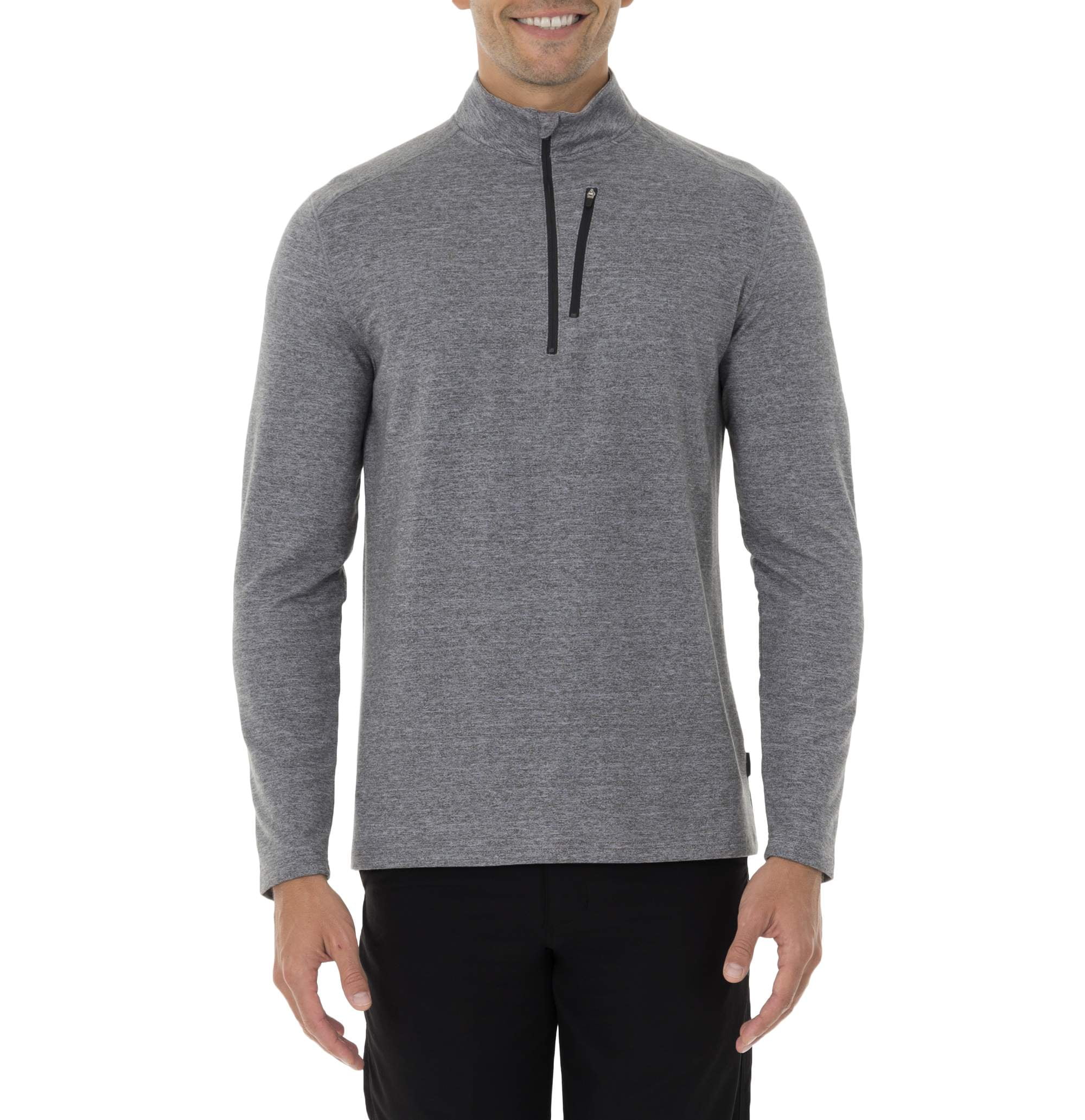 Big Men's Dual Face Long Sleeve Quarter Zip Waffle Top