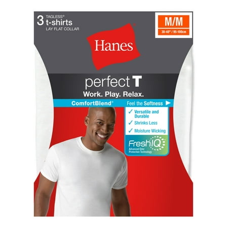 Big Men's FreshIQ ComfortBlend Crew Neck T-Shirts 3-Pack, 2XL