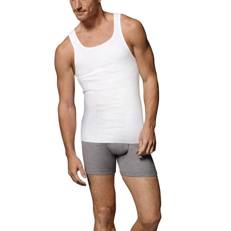 Big Men's FreshIQ ComfortSoft White Tagless Tank 5-Pack