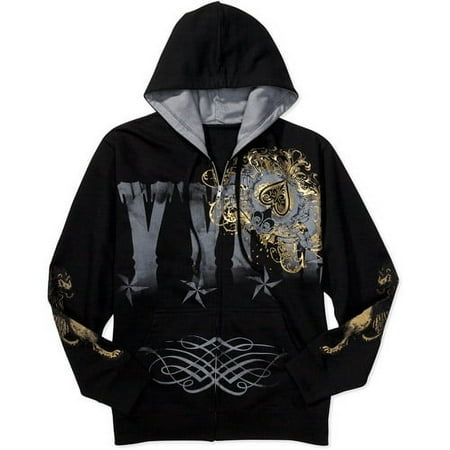 Big Men's Graphic Zip Hoodie, Size 2XL