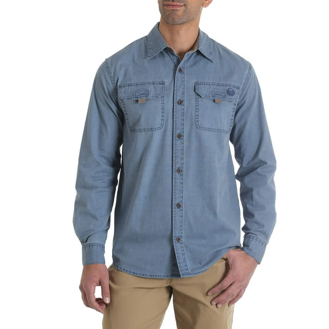 Big Men's Long Sleeve Canvas Shirt - Walmart.com