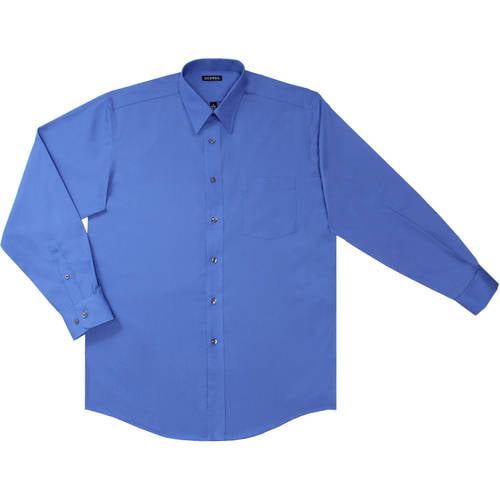 Big Men's Long-Sleeve Poplin Shirt - Walmart.com