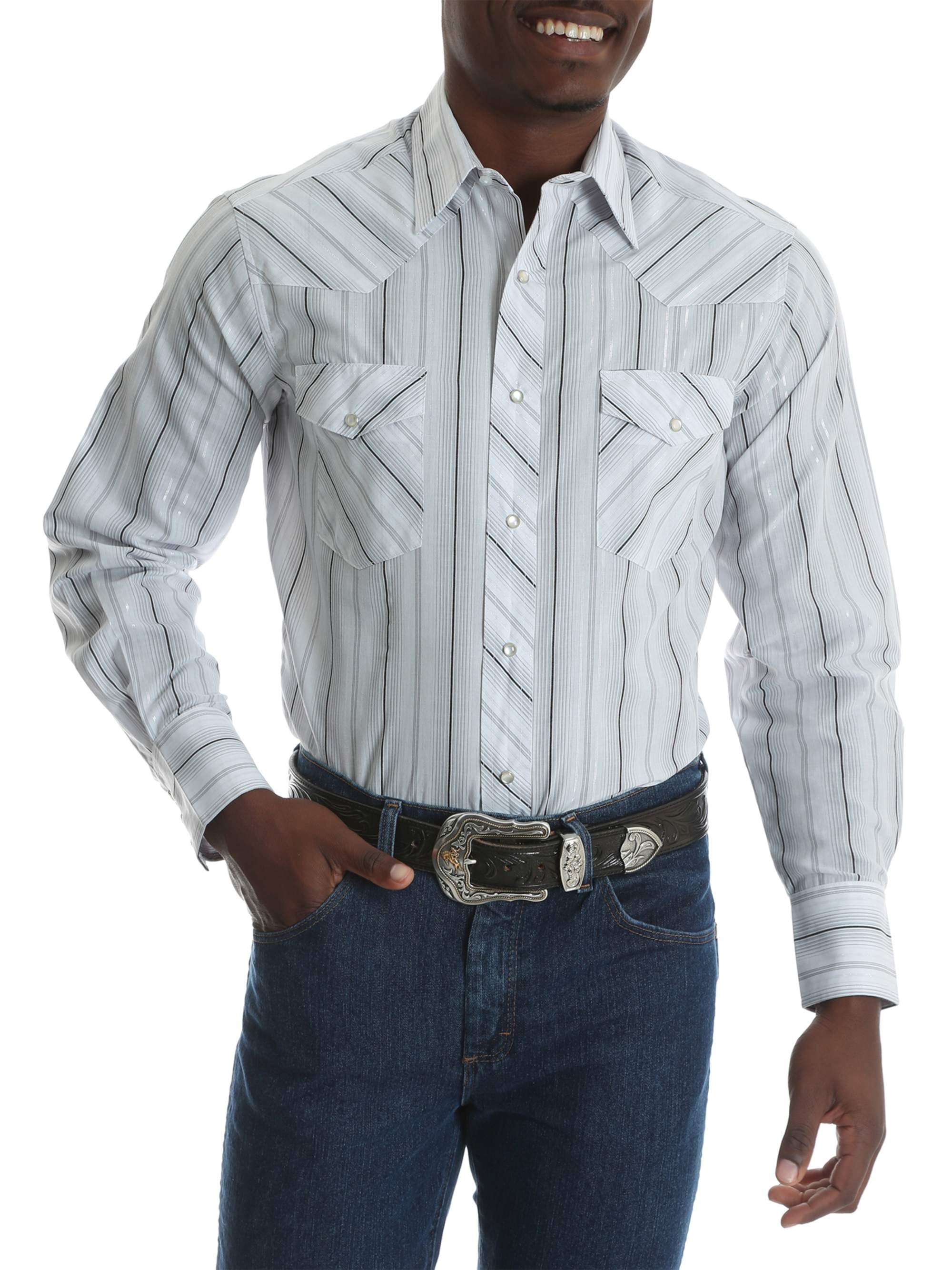 Big Men's Long Sleeve Western Shirt - Walmart.com