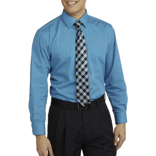 Big Men's Packaged Long Sleeve Dress Shirt and Tie Set - Walmart.com