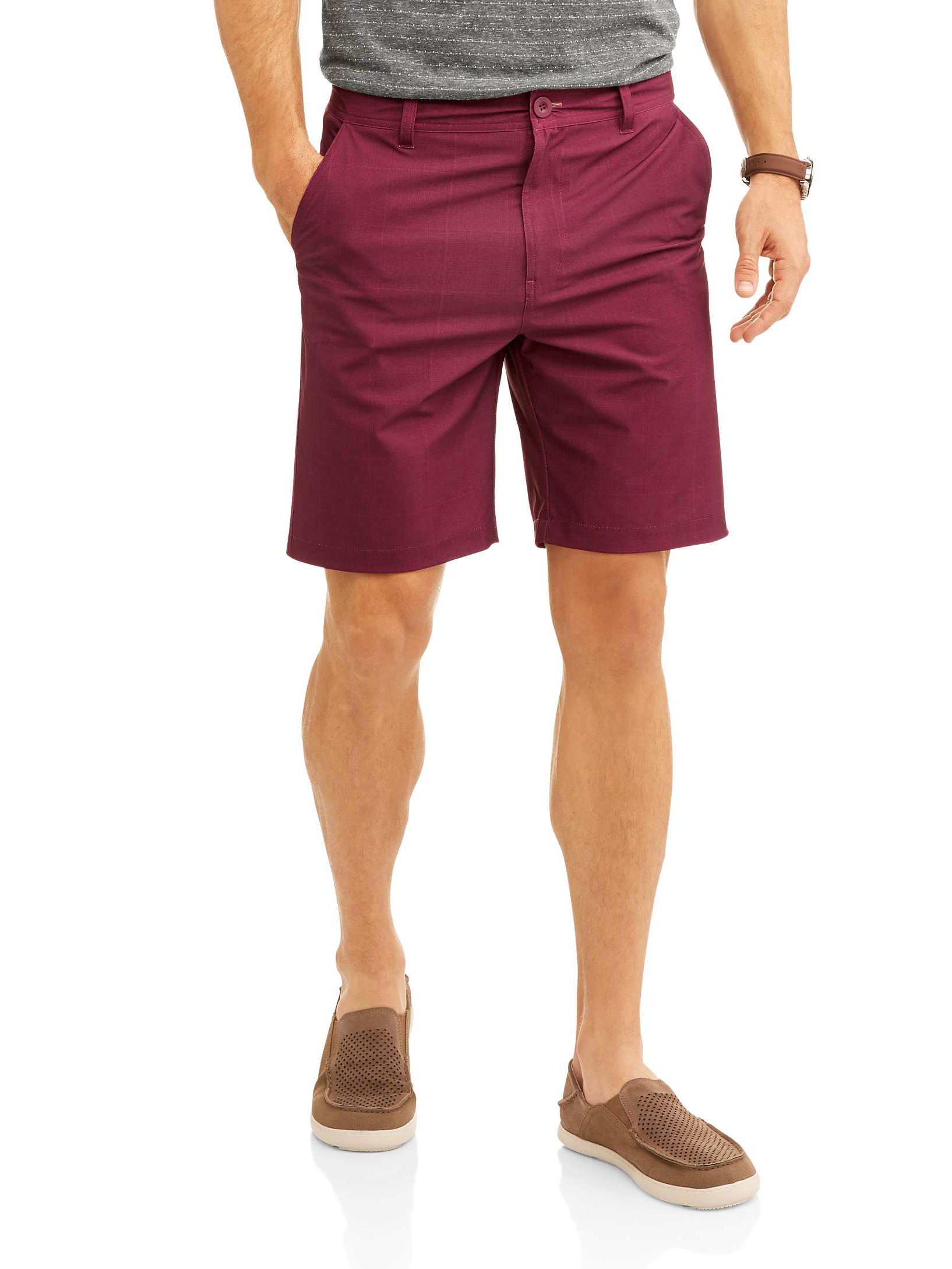 Big Men's Plaid Hybrid Swim Short