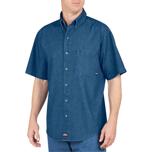 Big Men's Short Sleeve Denim Shirt - Walmart.com