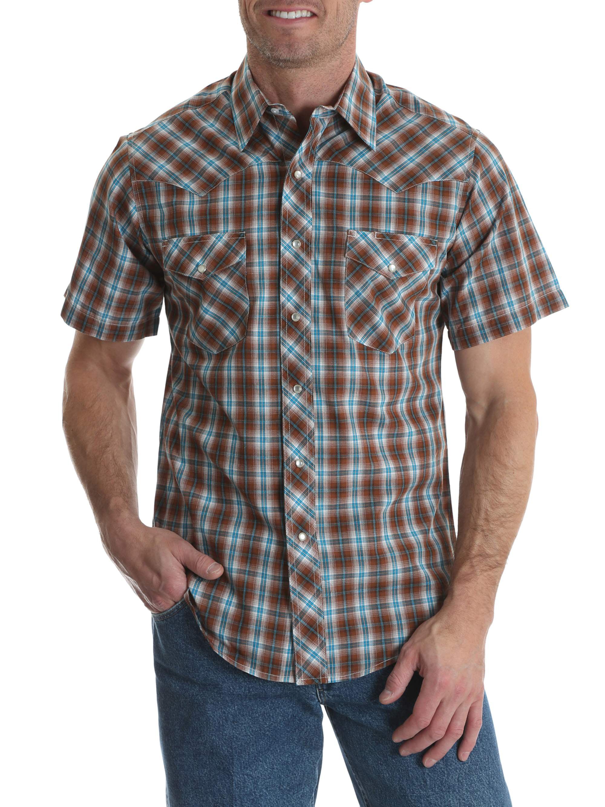 Big Men's Short Sleeve Western Shirt - Walmart.com
