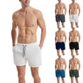 thumbnail image 1 of Big Men's Swim Trunks 4x Lightweight Solid Color Quick-Dry Beach Swimming Shorts with Pockets Anti-Chafe Mens Summer Clothes, 1 of 6
