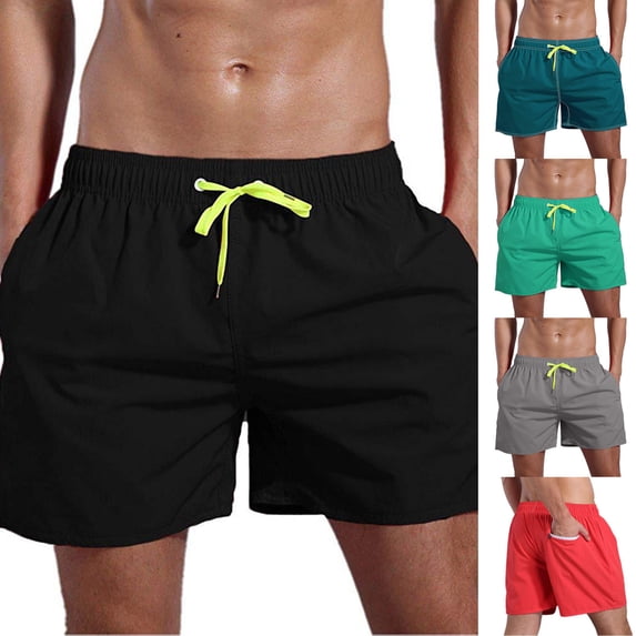 Big Men's Swim Trunks Slim Fit Floral Swim Trunks Quick Dry Beach Swimming Shorts with Pockets Stretch Fabric Mens Summer Clothes