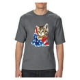 thumbnail image 1 of Big Men's T-Shirt - American Flag 4th of July Kitty, 1 of 5