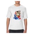 thumbnail image 1 of Big Men's T-Shirt - American Flag 4th of July Kitty, 1 of 5