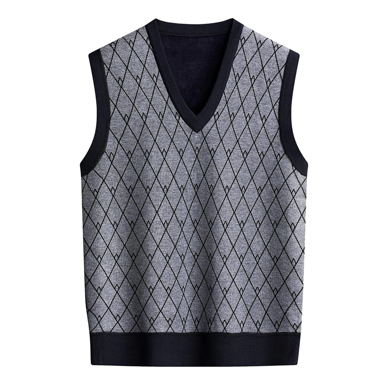 Krumba Men Plus Size Knit Big & Tall V Neck Oversized Pullover Sweater Vest 5xl Navy