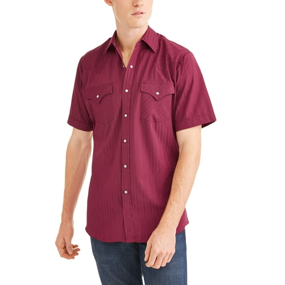 Big Mens Short Sleeve Tone On Tone Western